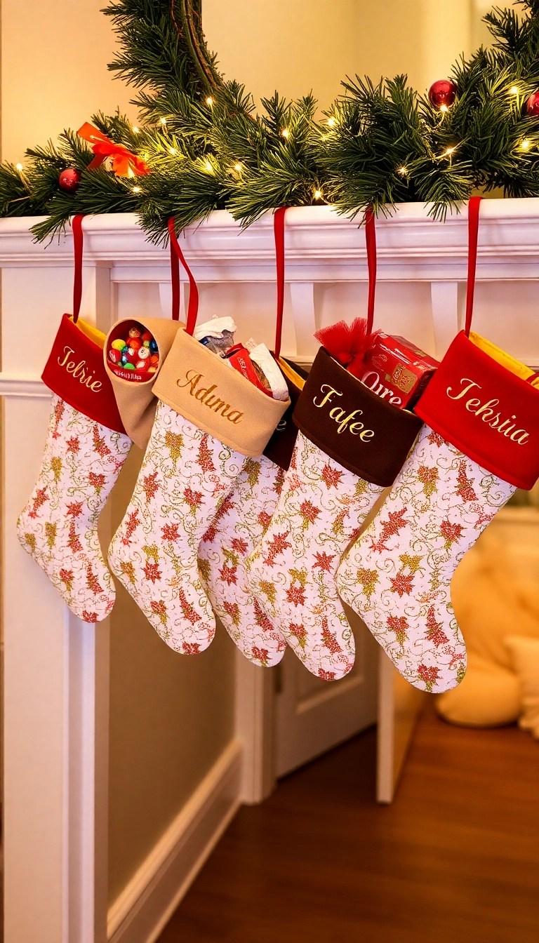 10 Stunning DIY Christmas Hallway Decor Ideas That Will Leave You in Awe! - 4. Personalized Family Stockings