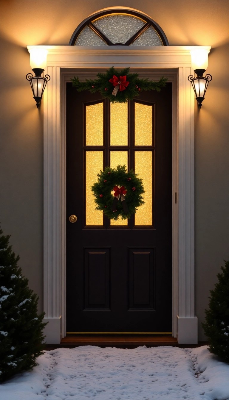 11 Unique Christmas Warm Front Door Lights That Will Make Your Home Stand Out This Holiday Season! - 4. Frosted Glass Sconces