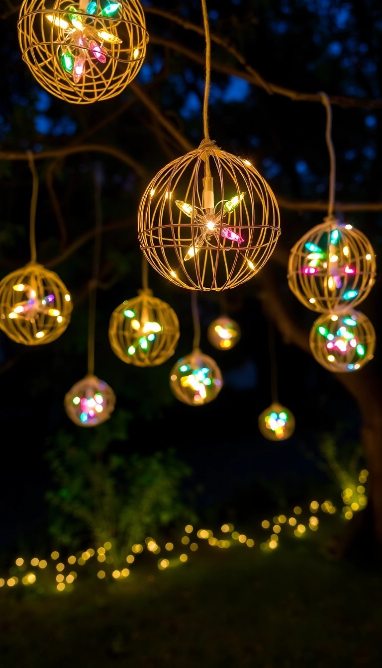 12 DIY Christmas Light Hacks That Will Transform Your Outdoor Space (You Won't Believe #8!) - 11. Hanging Light Balls