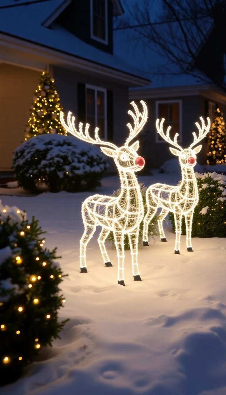 12 DIY Christmas Light Hacks That Will Transform Your Outdoor Space (You Won't Believe #8!) - 12. Light-Up Reindeer
