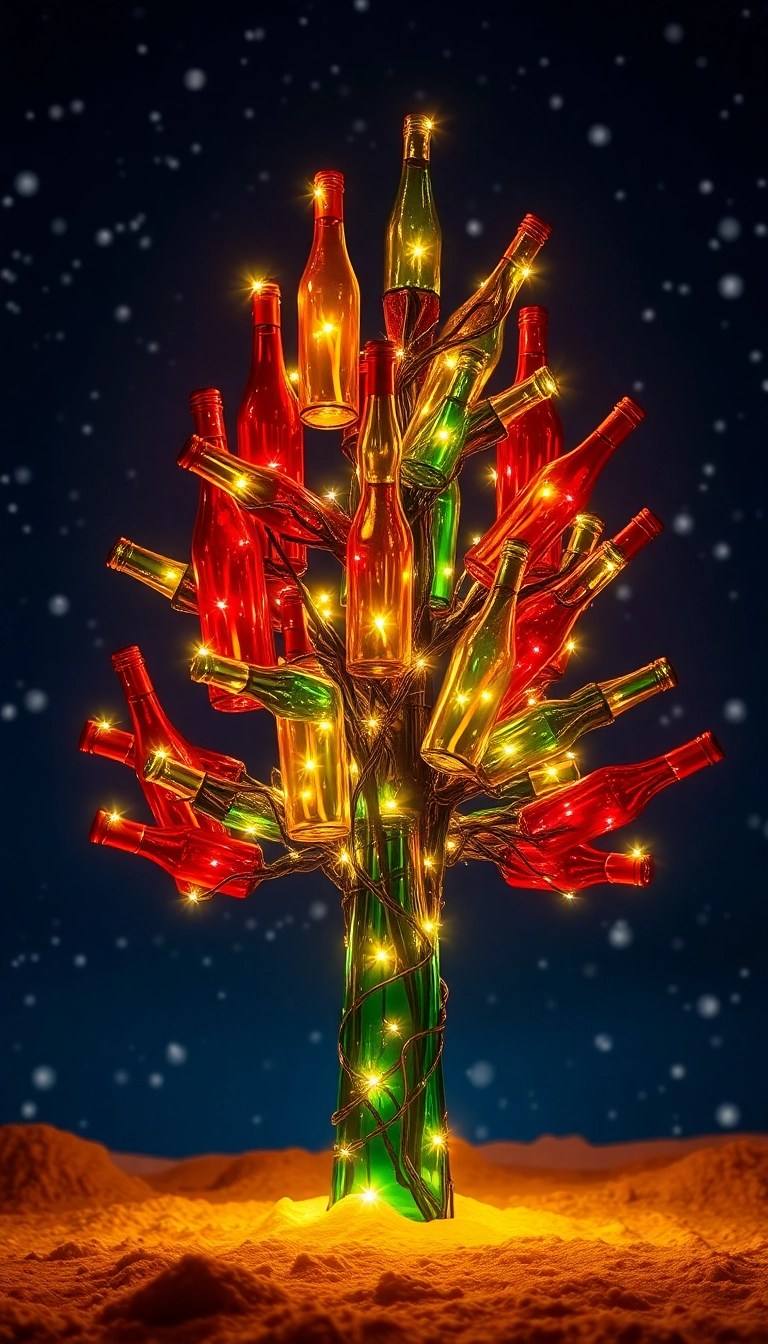 12 DIY Christmas Light Hacks That Will Transform Your Outdoor Space (You Won't Believe #8!) - 3. Bottle Tree of Lights
