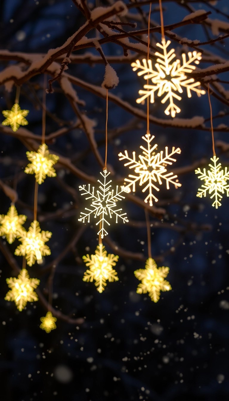 12 DIY Christmas Light Hacks That Will Transform Your Outdoor Space (You Won't Believe #8!) - 6. DIY Light-Up Snowflakes