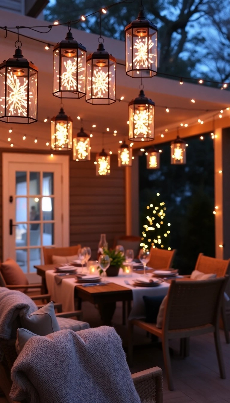 12 DIY Christmas Light Hacks That Will Transform Your Outdoor Space (You Won't Believe #8!) - 7. Lanterns on a String