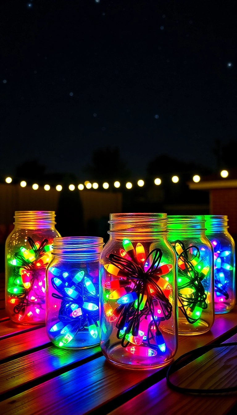 12 DIY Christmas Light Hacks That Will Transform Your Outdoor Space (You Won't Believe #8!) - 9. Christmas Light Jars