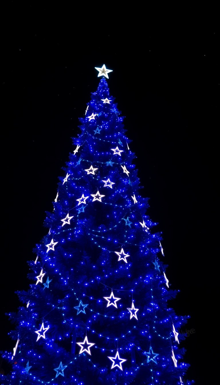 18 Themed Christmas Tree Lights That Will Wow Your Guests (Don't Miss #5!) - 10. Starry Night