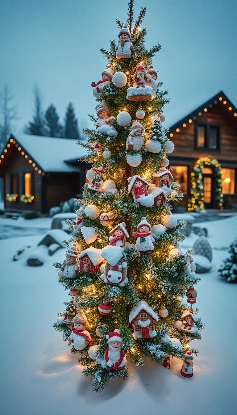 18 Themed Christmas Tree Lights That Will Wow Your Guests (Don't Miss #5!) - 11. Snowy Village