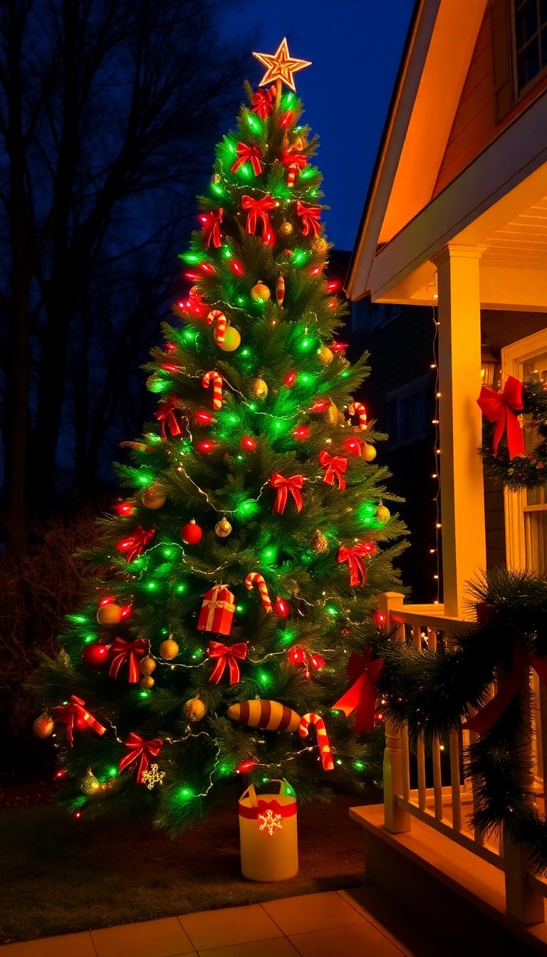 18 Themed Christmas Tree Lights That Will Wow Your Guests (Don't Miss #5!) - 2. Classic Red and Green