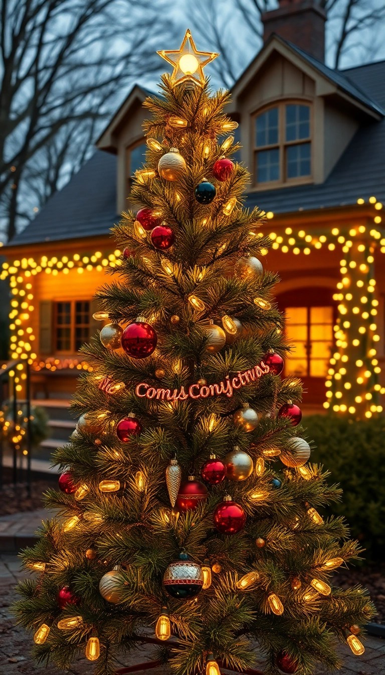 18 Themed Christmas Tree Lights That Will Wow Your Guests (Don't Miss #5!) - 6. Vintage Retro