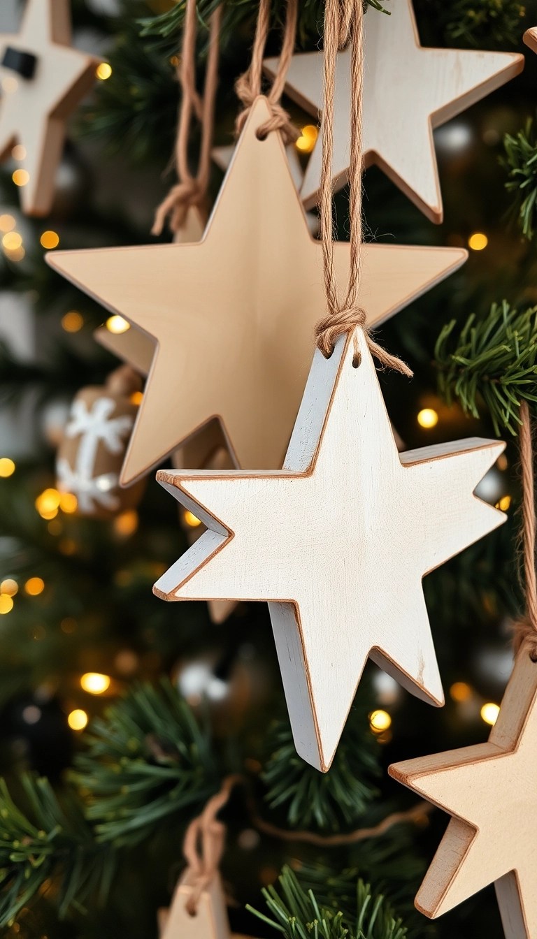21 Easy Homemade Wooden Ornaments You Can Make This Christmas (You Won't Believe #15!) - 1. Rustic Wooden Stars
