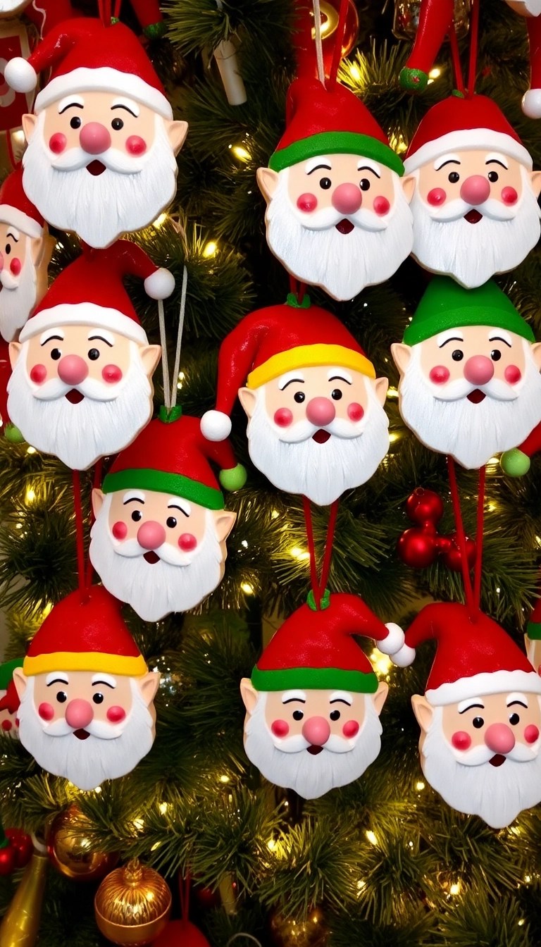 21 Easy Homemade Wooden Ornaments You Can Make This Christmas (You Won't Believe #15!) - 10. Santa and Elf Faces