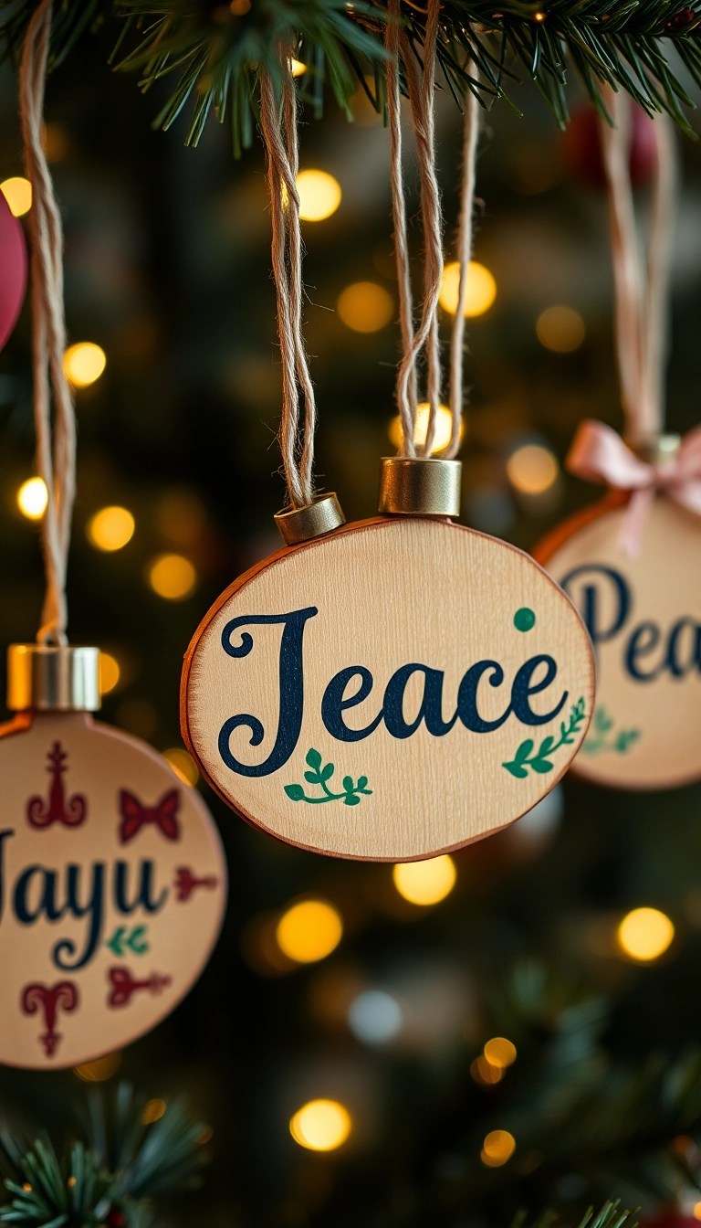 21 Easy Homemade Wooden Ornaments You Can Make This Christmas (You Won't Believe #15!) - 15. Festive Holiday Messages