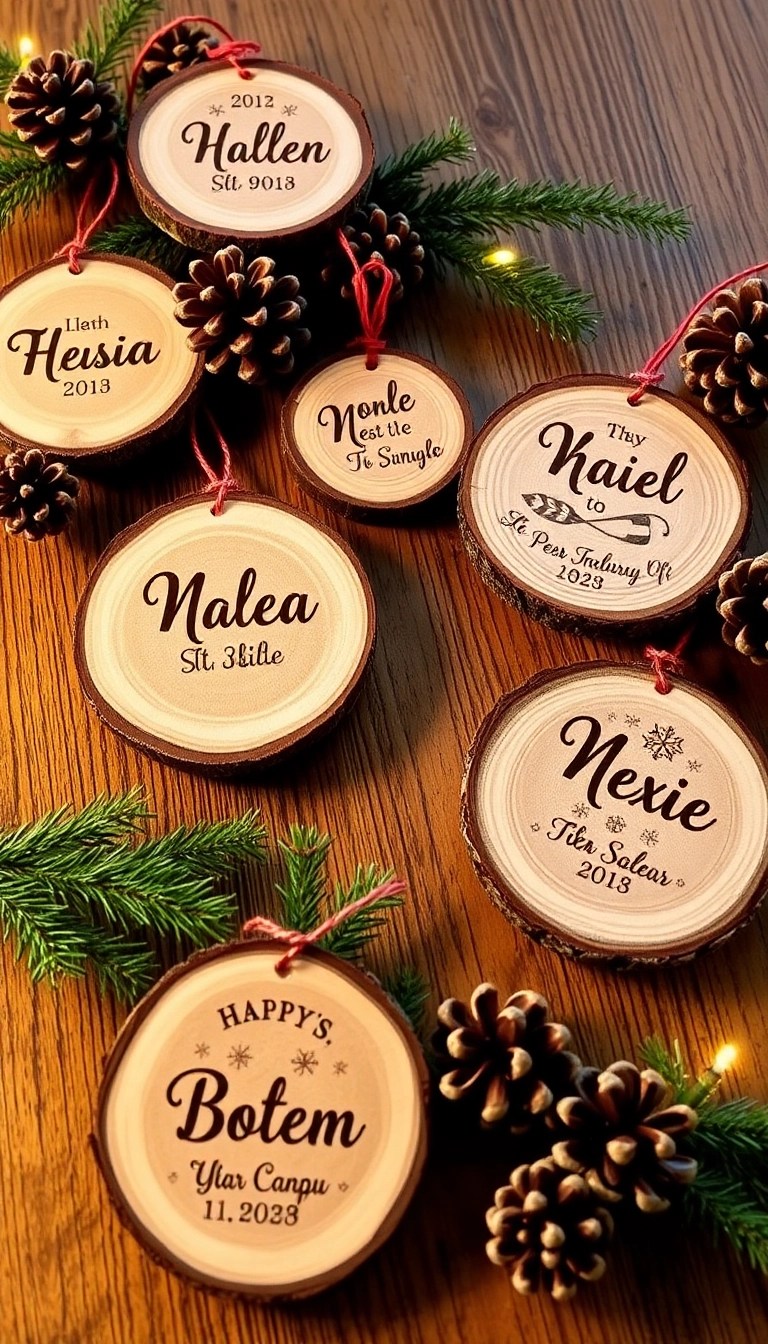 21 Easy Homemade Wooden Ornaments You Can Make This Christmas (You Won't Believe #15!) - 2. Personalized Wood Slice Ornaments